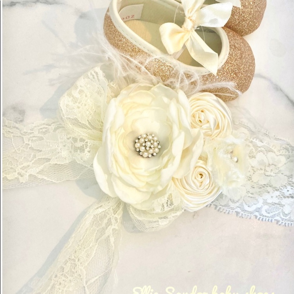 Baby girls glitter shoes by Ellie Sandoz